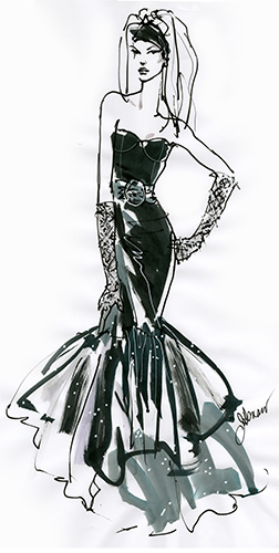 Joseph Denaro illustrator -- Black/White editorial-fashion-illustration
